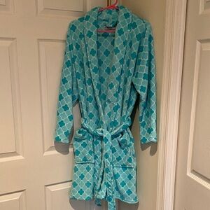 Women's Blue Patterned Robe